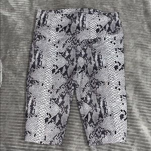 Snakeskin biker shorts